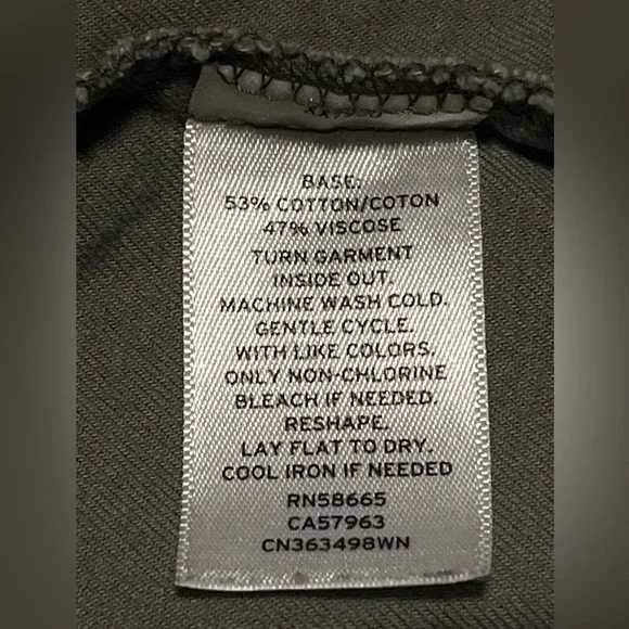 CASLON Women”s Olive Green Long Roll Tab Sleeve Snap Buttons Jacket Size 14W - Picture 10 of 15